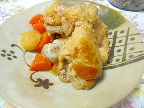 鶏と野菜のお酢煮　圧力鍋でほろほろくずれる